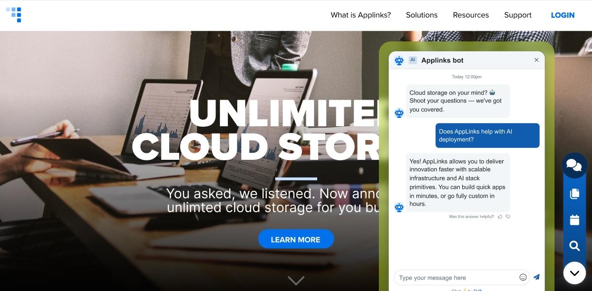 chatbot screenshot example
