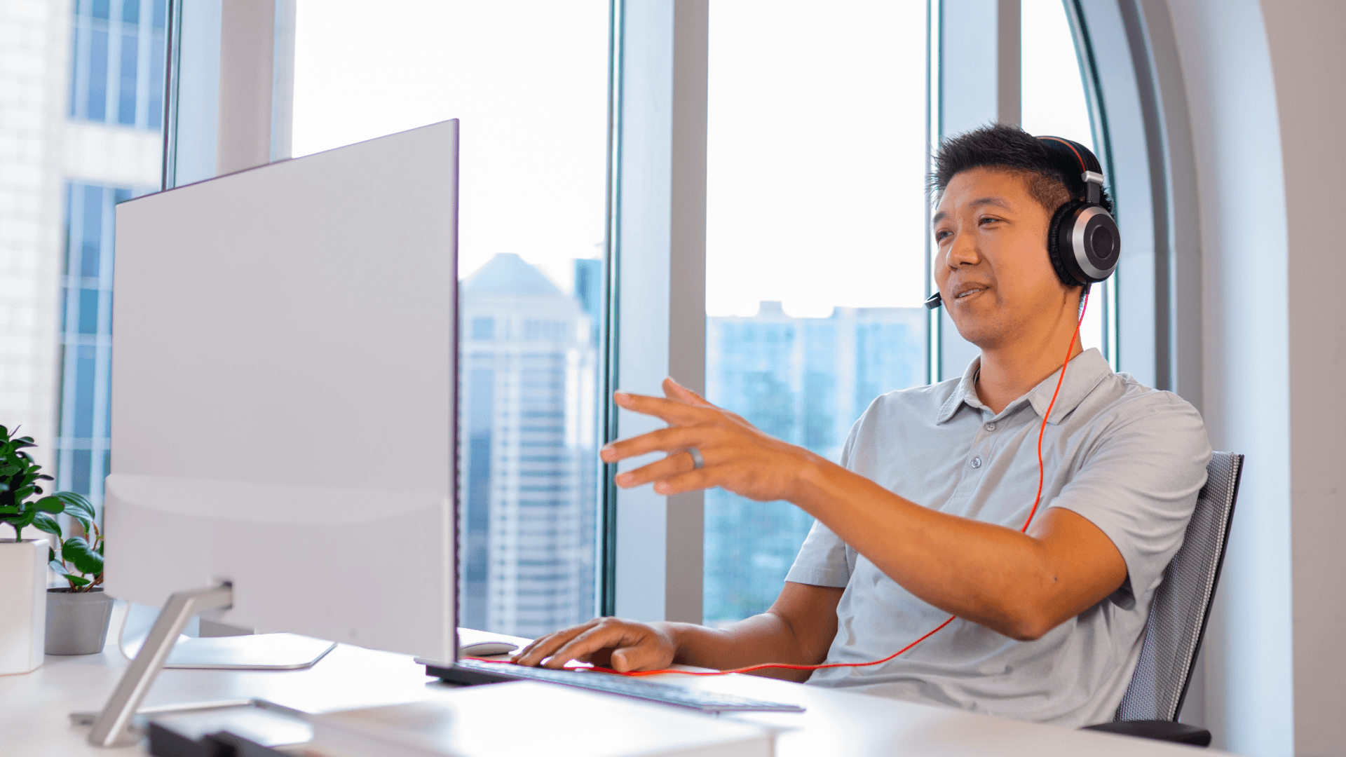 person working on a computer