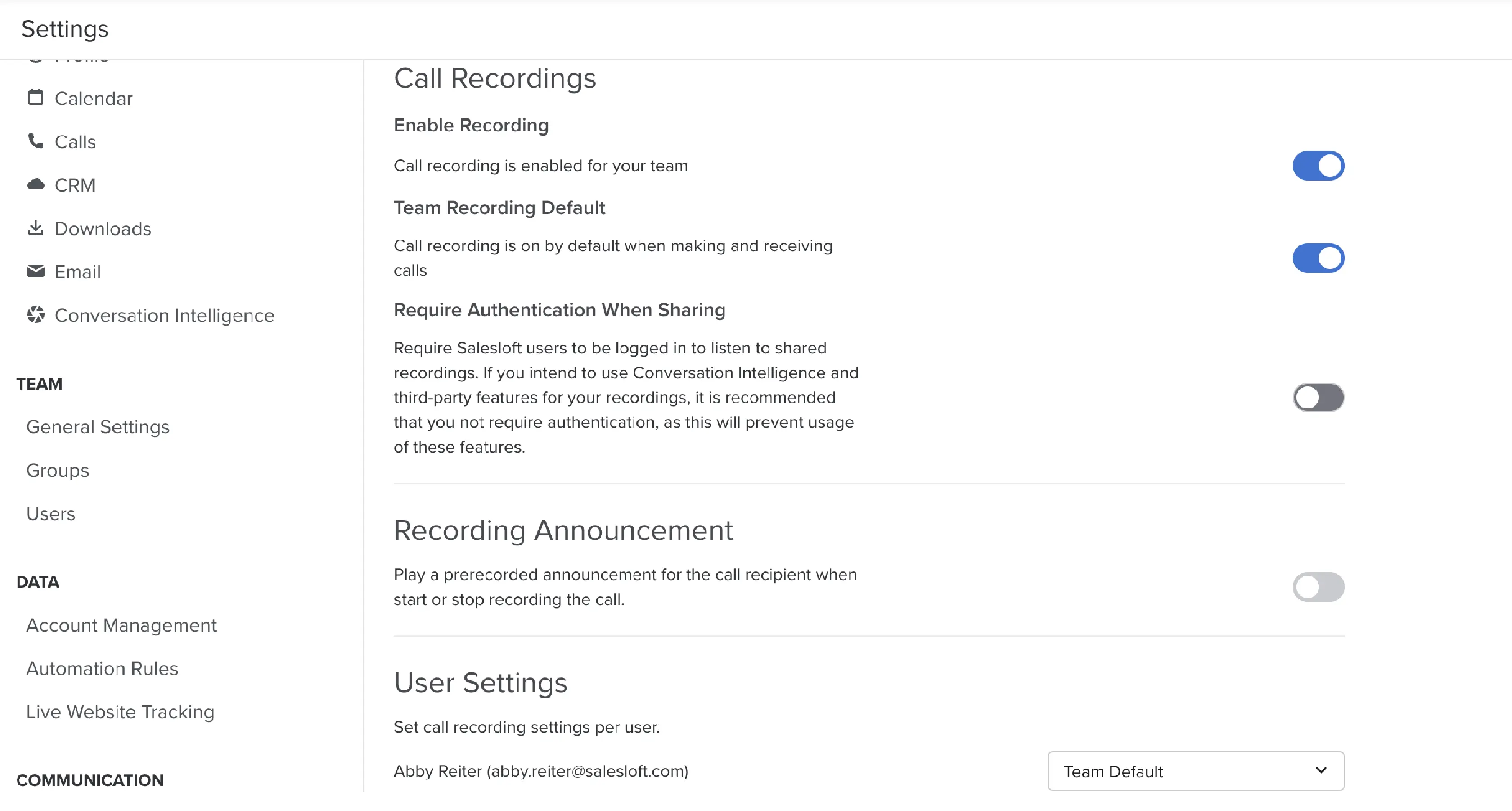 Graphic showing Call recording software settings